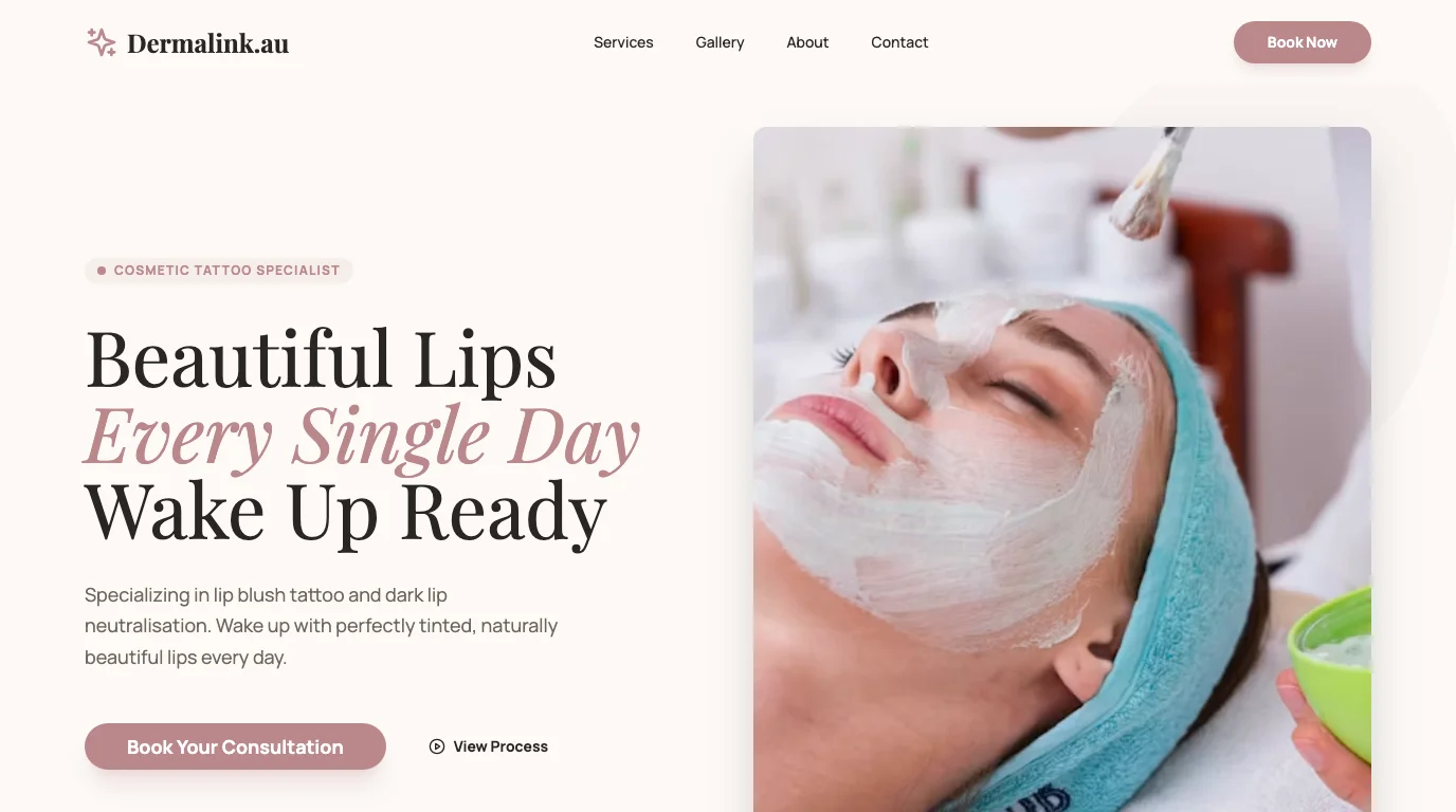Dermalink beauty salon website